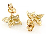 White Mixed Shape Lab-Grown Diamond 14k Yellow Gold Flower Earrings 1.00ctw