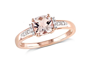 Morganite and Diamond 10K Rose Gold Ring 1.00ctw
