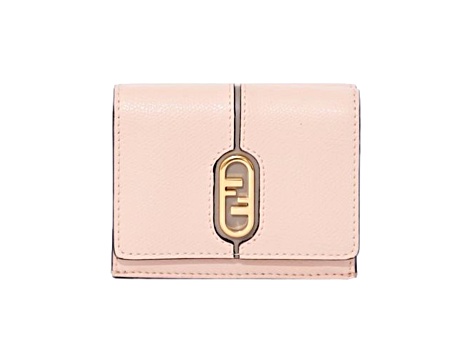 Fendi O'Lock Wallet Micro Trifold Rose Pink Tortora Gray