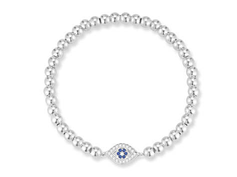 Multi-color Cubic Zirconia Rhodium Over Brass Tennis Necklace