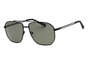 Guess Men's Matte Black Aviator Frame / Green Lenses Sunglasses