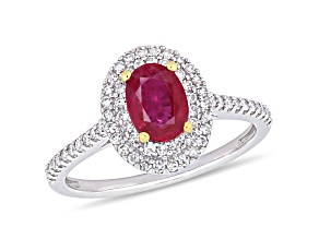 Ruby and Diamond 14K White and Yellow Gold Ring 1.26ctw