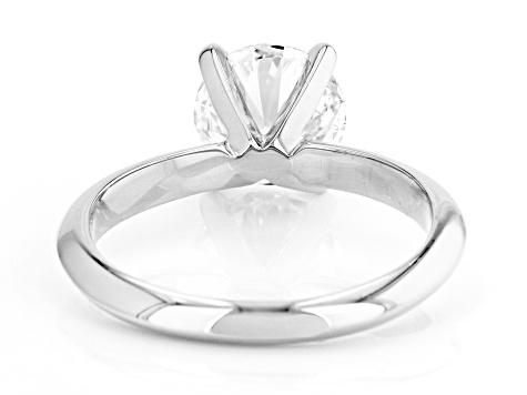 14K White Gold Round IGI Certified Lab Grown Diamond Solitaire Ring 2.0ct, F Color/VS2 Clarity