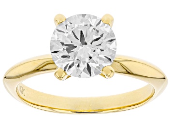 Picture of 14K Yellow Gold Round IGI Certified Lab Grown Diamond Solitaire Ring 2.0ct, F Color/VS2 Clarity