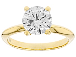 14K Yellow Gold Round IGI Certified Lab Grown Diamond Solitaire Ring 2.0ct, F Color/VS2 Clarity