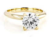 14K Yellow Gold Round IGI Certified Lab Grown Diamond Solitaire Ring 2.0ct, F Color/VS2 Clarity