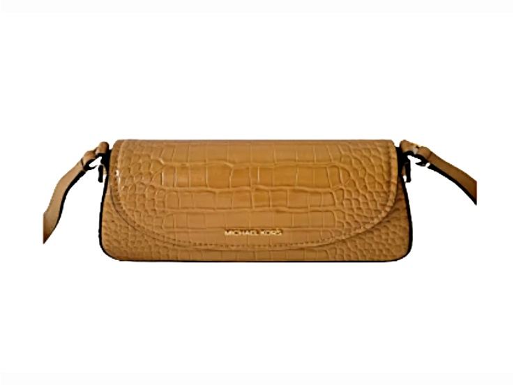 Michael Kors Katya Medium Flap Crossbody Handbag in Faux Embossed Croc Patent Deer