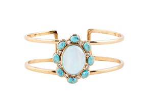 Barse Jewelry Aurora Blue Opal Golden Cuff Bracelet