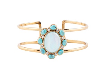 Picture of Barse Jewelry Aurora Blue Opal Golden Cuff Bracelet