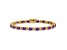 14k Yellow Gold Oval Amethyst and Diamond Bracelet