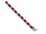 Rhodium Over 14k White Gold Oval Lab Created Ruby and Diamond Bracelet