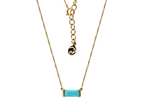 EFFY 14K Yellow Gold 8x4mm Turquoise and Diamond Necklace