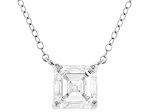 Certified Asscher Cut White Lab-Grown Diamond F VS1 14K White Gold Necklace 2.00ct