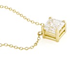Certified Asscher Cut White Lab-Grown Diamond F VS1 14K Yellow Gold Necklace 2.00ct