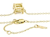 Certified Asscher Cut White Lab-Grown Diamond F VS1 14K Yellow Gold Necklace 2.00ct
