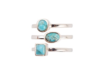 Picture of Barse Jewelry Silver Blue Turquoise Stackable Ring