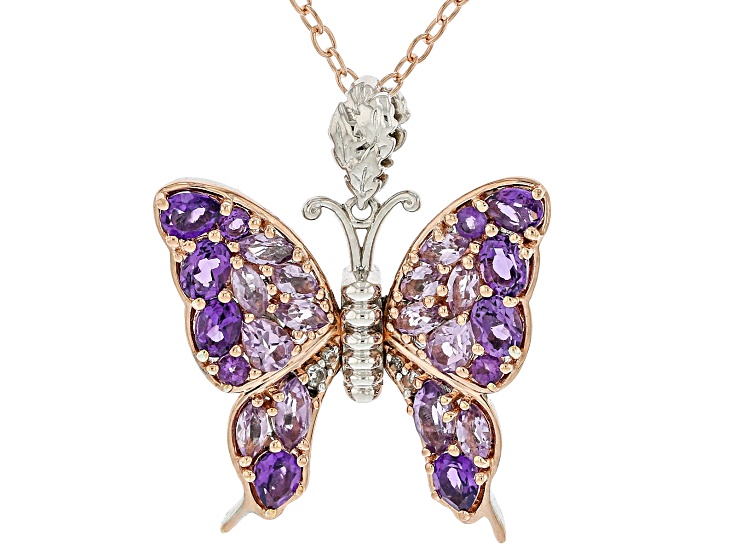 Purple Amethyst Rhodium & 18k Gold Over Palladium Sterling Purple Amethyst Rhodium & 18k Gold Over Palladium Sterling