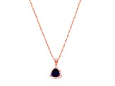 Trillion Amethyst and Cubic Zirconia 18K Rose Gold Over Sterling Silver Pendant with chain, 2.59ctw