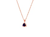 Trillion Amethyst and Cubic Zirconia 18K Rose Gold Over Sterling Silver Pendant with chain, 2.59ctw