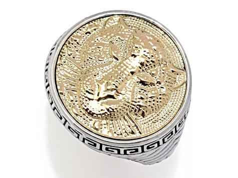 Silver Treasures by Samuel B. Sterling Silver & 18k Yellow Gold Leopard Ring