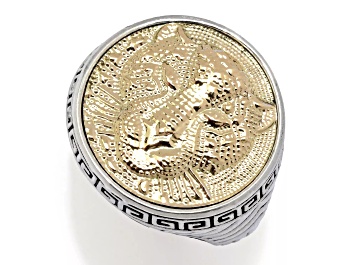 Picture of Silver Treasures by Samuel B. Sterling Silver & 18k Yellow Gold Leopard Ring