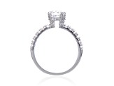 Round White Topaz Sterling Silver Ring, 1.98ctw