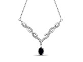 Black Sapphire Rhodium Over Sterling Silver Necklace 0.55ctw