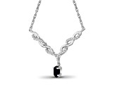 Black Sapphire Rhodium Over Sterling Silver Necklace 0.55ctw