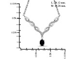 Black Sapphire Rhodium Over Sterling Silver Necklace 0.55ctw