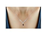 Black Sapphire Rhodium Over Sterling Silver Necklace 0.55ctw