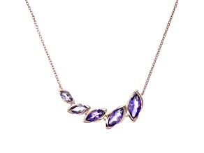 Marquise Pink, Brazil, African Amethyst 14K Rose Gold Over Sterling Silver Necklace 3.13 Cttw