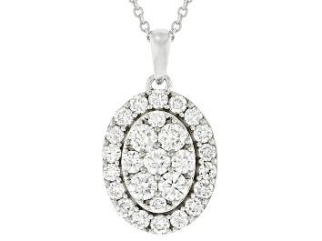 Picture of White Lab-Grown Diamond F-G VS-SI Rhodium Over Sterling Silver Pendant 1.50ctw