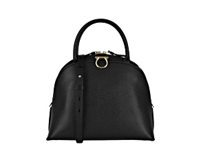 Gancini Medium Top Handle Bag- Black