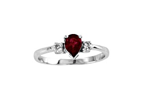 0.49ctw Ruby and Diamond Ring in 14k White Gold