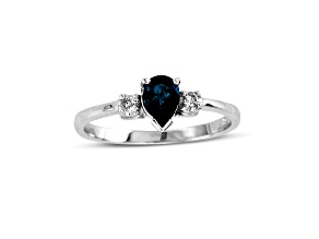 0.51ctw Sapphire and Diamond Ring in 14k White Gold