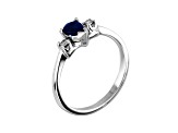 0.51ctw Sapphire and Diamond Ring in 14k White Gold