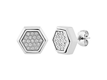 Picture of Stainless Steel and White Diamond Earrings 0.20ctw