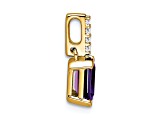 10k Yellow Gold 1 ctw Amethyst and Accent Diamond Pendant