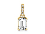 10k Yellow Gold 1 cttw White Topaz and Accent Diamond Pendant