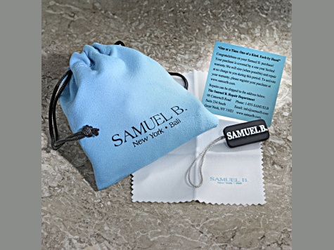 Silver Treasures by Samuel B. Sleeping Beauty Turquoise Sterling Silver w/18K Gold Accent Bangle