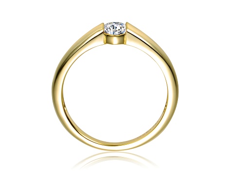14K Gold Plated over Sterling Silver with Clear Cubic Zirconia ...