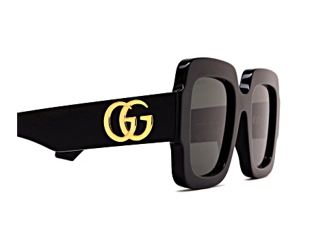 NEW GUCCI GG1547S 001 SQUARE BLACK GREY WOMEN SUNGLASSES GUCCI Pre-owned Gucci Gg1547s 001 Black Gold Grey Lens Women  main image 4