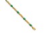 14k Yellow Gold and Rhodium Over 14k Yellow Gold Diamond and Oval Emerald Bracelet