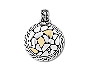 Silver Treasures by Samuel B. Sterling Silver & 18k Yellow Gold Accent Pebble Design Pendant