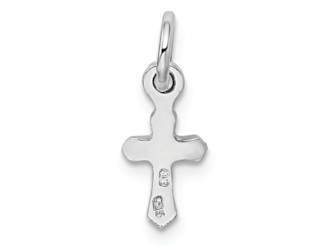 Rhodium Over Sterling Silver Child's June Preciosca Crystal Cross Pendant