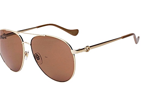 Gucci Gold Tone Aviator Frame / Brown Gradient Lenses  display picture 3