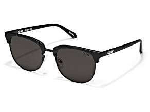 QUAY "EVASIVE" Black Oval Frame / Smoke Polarized Lenses Sunglasses