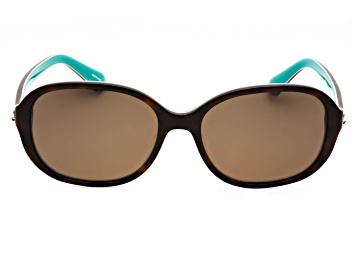 Picture of Kate Spade Izabella Havana Turquoise Oval Frame / Bronze Lenses Sunglasses
