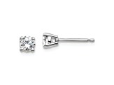 Rhodium Over 14K Gold Certified Lab Grown Diamond 1/2ct. VS/SI GH+, 4-Prong Earrings