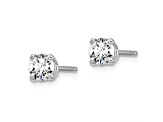 Rhodium Over 14K Gold Certified Lab Grown Diamond 1/2ct. VS/SI GH+, 4-Prong Earrings